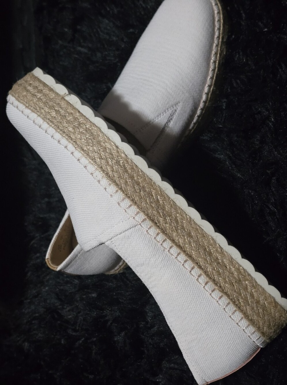 Dr. Scholl's Sunray White Canvas Espadrille Platform Slip-On Ladies Size 9.5